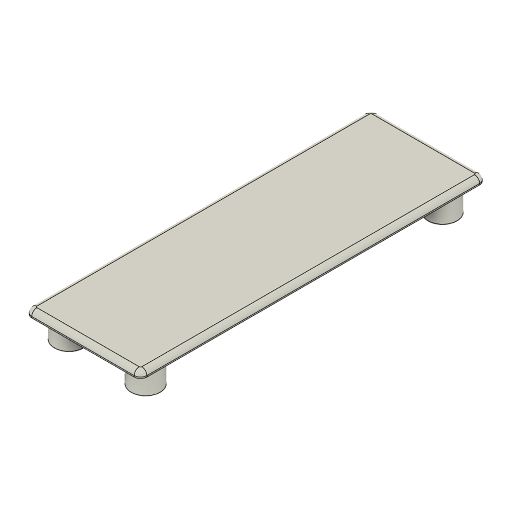 60-140-2 MODULAR SOLUTIONS POLYAMIDE PART<br>END CAP 45MM X 135MM LIGHT GRAY